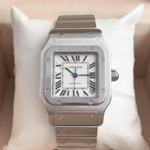 Cartier Santos Galbee Stainless Steel Silver Dial 32mm Automatic Mens Watch 2823