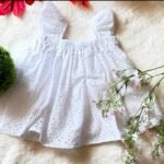 white eyelet baby girl top/dress