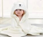 Cute Cartoon Design, Baby Towel And Hooded Bathrobe, Blanket, Absorbent, Soft And Skin-Friendly, Suitable for Children 0,