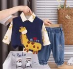 Giraffe love knit 3-piece set