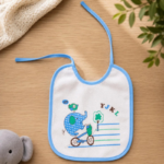Baby feeding Bib- cute elephant design BLUE